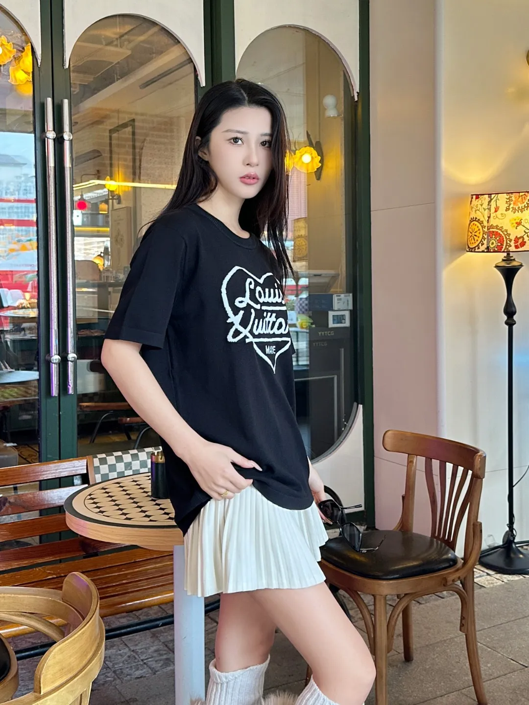 Louis Vuitton/Louis Vuitton love jacquard knitted short sleeves